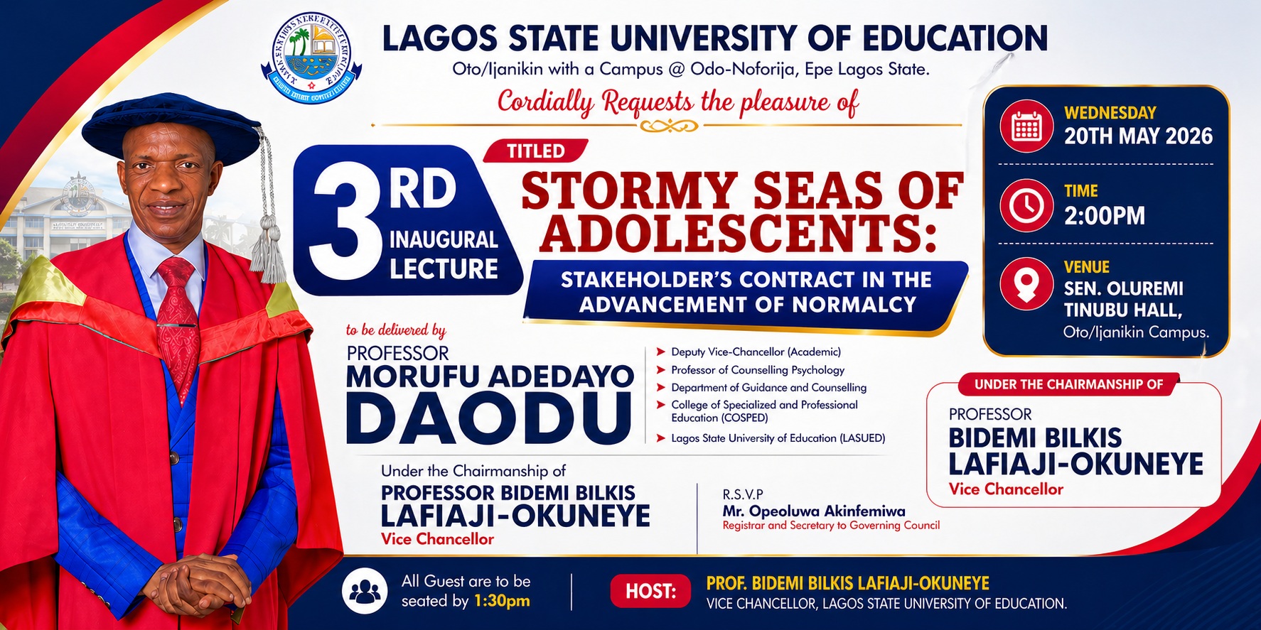 3rd Inaugural Lecture: Professor Morufu Adedayo Daodu